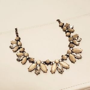 Beige Rhinestone Statement necklace